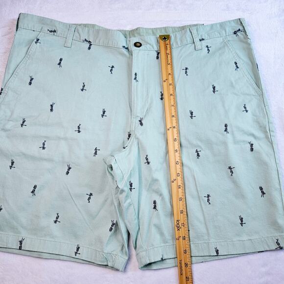 🦃 New Men's SIZE 42 George Shorts Hula Girl 10" Inseam Light Aqua Blue Hawaiian - Picture 8 of 9